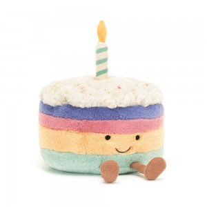 Pluszaki Jellycat Amuseables Rainbow Birthday Cake,26cm x 21cm x 21cm Niebieskie | Polska GPBH-45107