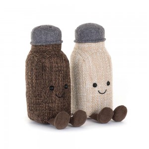 Pluszaki Jellycat Amuseables Rocksy Salt & Miller Pepper,18cm x 12cm x 6cm Beżowe | Polska SEQI-36458