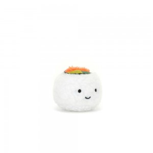 Pluszaki Jellycat Amuseables Sassy Sushi Uramaki,4cm x 5cm x 5cm Białe | Polska UHXK-15278