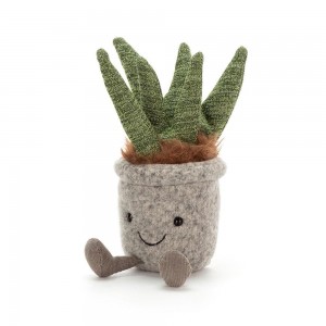 Pluszaki Jellycat Amuseables Silly Succulent Aloe,21cm x 7cm x 6cm Zielone | Polska RZYJ-96258