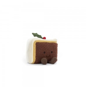 Pluszaki Jellycat Amuseables Slice of Christmas Cake,12cm x 13cm x 8cm Brązowe | Polska RWUK-01245