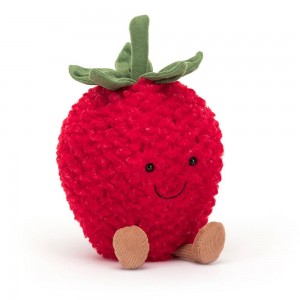 Pluszaki Jellycat Amuseables Strawberry,20cm x 13cm x 9cm Czerwone | Polska DQFC-17698
