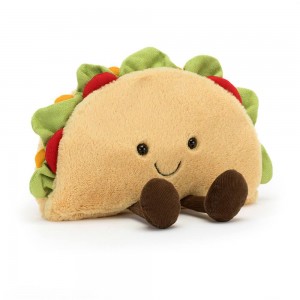 Pluszaki Jellycat Amuseables Taco,13cm x 17cm x 5cm Beżowe | Polska IBEP-96527