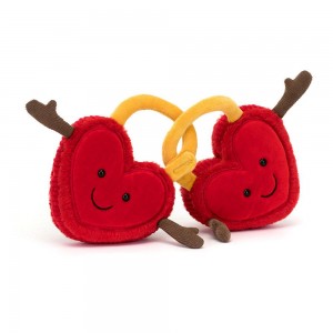Pluszaki Jellycat Amuseables Val & Tina Love Locks,15cm x 22cm x 4cm Czerwone | Polska SAQP-81269