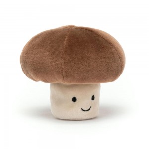Pluszaki Jellycat Amuseables Vivacious Vegetable Mushroom,8cm x 9cm x 9cm Brązowe | Polska WRYM-34067