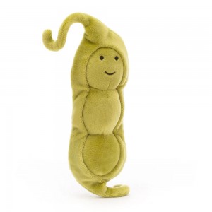 Pluszaki Jellycat Amuseables Vivacious Vegetable Pea,18cm x 6cm x 4cm Zielone | Polska IAVY-54638