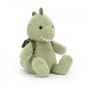 Pluszaki Jellycat Backpack Dino,8.7in x 3.5in x 3.1in Zielone | Polska LFIC-21743