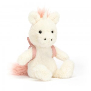 Pluszaki Jellycat Backpack Unicorn,22cm x 9cm x 8cm Białe | Polska GLRC-59826