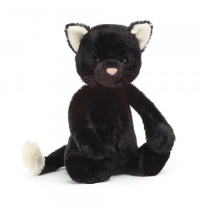 Pluszaki Jellycat Bashful Black Kitten,12.2in x 4.7in x 3.5in Czarne | Polska YUBR-76910