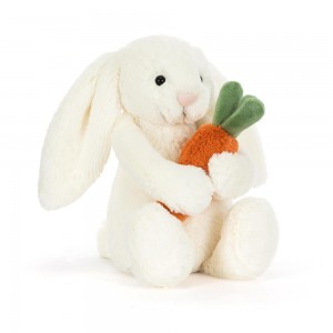 Pluszaki Jellycat Bashful Carrot Króliczek,18cm x 9cm x 8cm Białe | Polska IVQN-29107