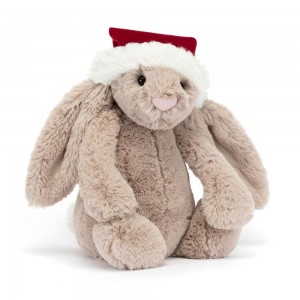 Pluszaki Jellycat Bashful Christmas Króliczek,31cm x 12cm x 9cm Beżowe | Polska YDZR-70492