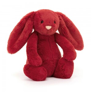 Pluszaki Jellycat Bashful Cranberry Króliczek,18cm x 9cm x 8cm Czerwone | Polska IMNB-09853
