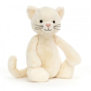 Pluszaki Jellycat Bashful Cream Kitten,31cm x 12cm x 9cm Białe | Polska PREZ-37062