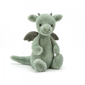 Pluszaki Jellycat Bashful Dragon,31cm x 12cm x 9cm Zielone | Polska NQTL-40352
