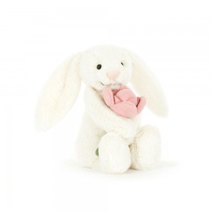 Pluszaki Jellycat Bashful Króliczek 'Peony',18cm x 9cm x 8cm Białe | Polska GNFL-84569