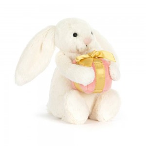 Pluszaki Jellycat Bashful Króliczek with Present,18cm x 9cm x 8cm Białe | Polska TSZP-70564
