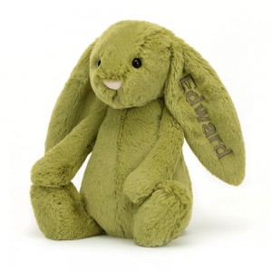 Pluszaki Jellycat Bashful Moss Króliczek Medium,31cm x 12cm x 9cm Zielone | Polska XDSU-39875