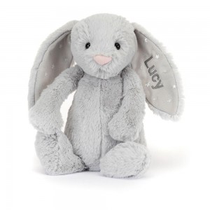 Pluszaki Jellycat Bashful Shimmer Króliczek Medium,31cm x 12cm x 9cm Szare | Polska QIJT-69581