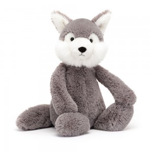 Pluszaki Jellycat Bashful Wolf,31cm x 12cm x 9cm Szare | Polska TWZB-62081