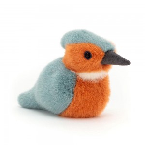 Pluszaki Jellycat Birdling Kingfisher,10cm x 7cm x 9cm Niebieskie | Polska RSGJ-89023