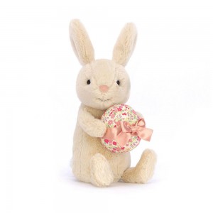 Pluszaki Jellycat Bonnie Króliczek with Jajko,18cm x 8cm x 6cm Beżowe | Polska PBFA-83592