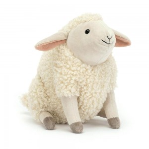 Pluszaki Jellycat Burly Boo Sheep,20cm x 11cm x 14cm Białe | Polska DNBA-23687
