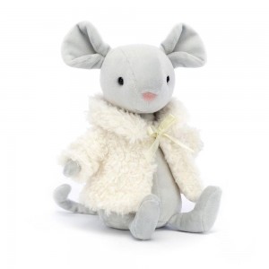 Pluszaki Jellycat Comfy Coat Mouse,18cm x 7cm x 6cm Szare | Polska CJSU-85642