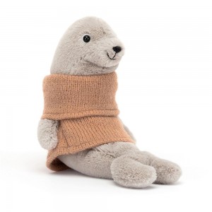 Pluszaki Jellycat Cozy Crew Seal,14cm x 5cm x 13cm Beżowe | Polska MDCB-62195