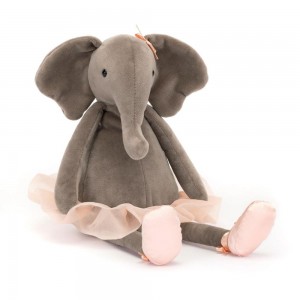 Pluszaki Jellycat Dancing Darcey Słoń,33cm x 9cm x 8cm Szare | Polska QJLD-74538
