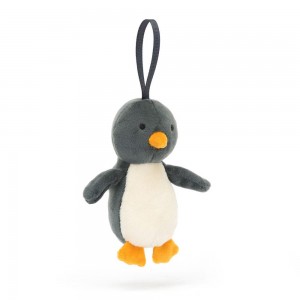 Pluszaki Jellycat Festive Folly Penguin,16cm x 4cm x 5cm Szare | Polska FILY-31087