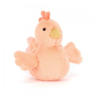 Pluszaki Jellycat Fluffy Chicken,11cm x 6cm x 11cm Pomarańczowe | Polska FBYT-84135