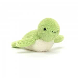 Pluszaki Jellycat Fluffy Turtle,7cm x 5cm x 9cm Zielone | Polska HFDI-41576