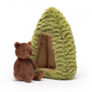 Pluszaki Jellycat Forest Fauna Miś,19cm x 14cm x 9cm Brązowe | Polska HWMI-02795
