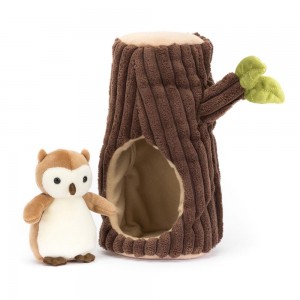 Pluszaki Jellycat Forest Fauna Owl,19cm x 11cm x 10cm Brązowe | Polska KRTL-20765