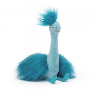 Pluszaki Jellycat Fou Fou Peacock,31cm x 14cm x 15cm Niebieskie | Polska VTIL-02158