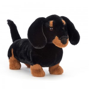 Pluszaki Jellycat Freddie Sausage Piesek,19cm x 9cm x 29cm Czarne | Polska FKQL-48173