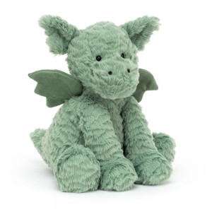 Pluszaki Jellycat Fuddlewuddle Dragon,38cm x 20cm x 24cm Zielone | Polska OELM-73428