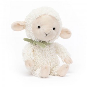 Pluszaki Jellycat Fuzzkin Lamb,25cm x 9cm x 5cm Białe | Polska SLZF-17509