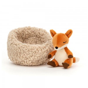 Pluszaki Jellycat Hibernating Fox,9cm x 13cm x 13cm Pomarańczowe | Polska DXPF-47390