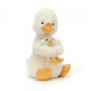 Pluszaki Jellycat Huddles Duck,26cm x 14cm x 10cm Żółte | Polska XYTC-98701