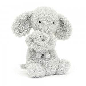 Pluszaki Jellycat Huddles Słoń,26cm x 14cm x 10cm Szare | Polska LGIO-94620