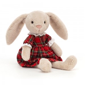 Pluszaki Jellycat Lottie Króliczek Tartan,27cm x 7cm x 5cm Beżowe | Polska PEGF-03192