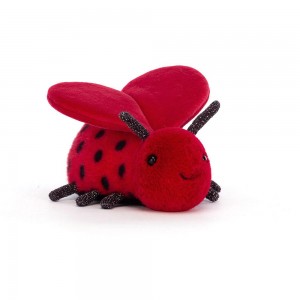Pluszaki Jellycat Loulou Love Bug,6cm x 8cm x 13cm Czerwone | Polska CYSW-04156