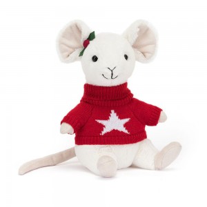 Pluszaki Jellycat Merry Mouse,18cm x 9cm x 7cm Białe | Polska YWEX-51786