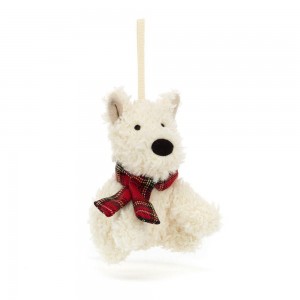 Pluszaki Jellycat Munro Scottie Piesek Decoration,4.3in x 2.4in x 2.0in Białe | Polska CYOG-31864
