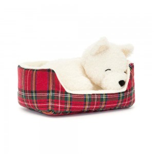 Pluszaki Jellycat Napping Nipper Westie,10cm x 15cm x 12cm Białe | Polska YTHC-34591