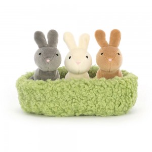 Pluszaki Jellycat Nesting Bunnies,11cm x 13cm x 13cm Brązowe | Polska ZWFS-74901