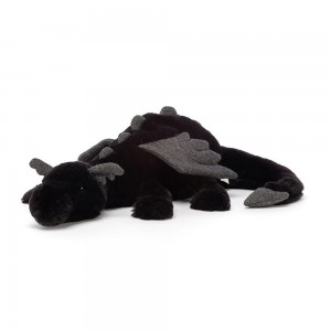 Pluszaki Jellycat Onyx Dragon,12cm x 14cm x 50cm Czarne | Polska DFQN-85630
