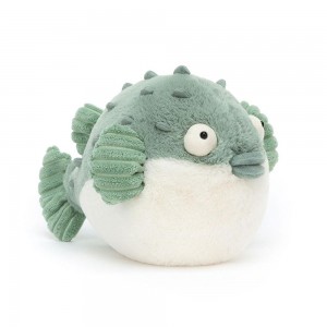 Pluszaki Jellycat Pacey Pufferfish,16cm x 12cm x 23cm Zielone | Polska QEOL-39721