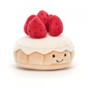Pluszaki Jellycat Pretty Patisserie Tarte Aux Fraises,7cm x 10cm x 10cm Beżowe | Polska HWYU-04129